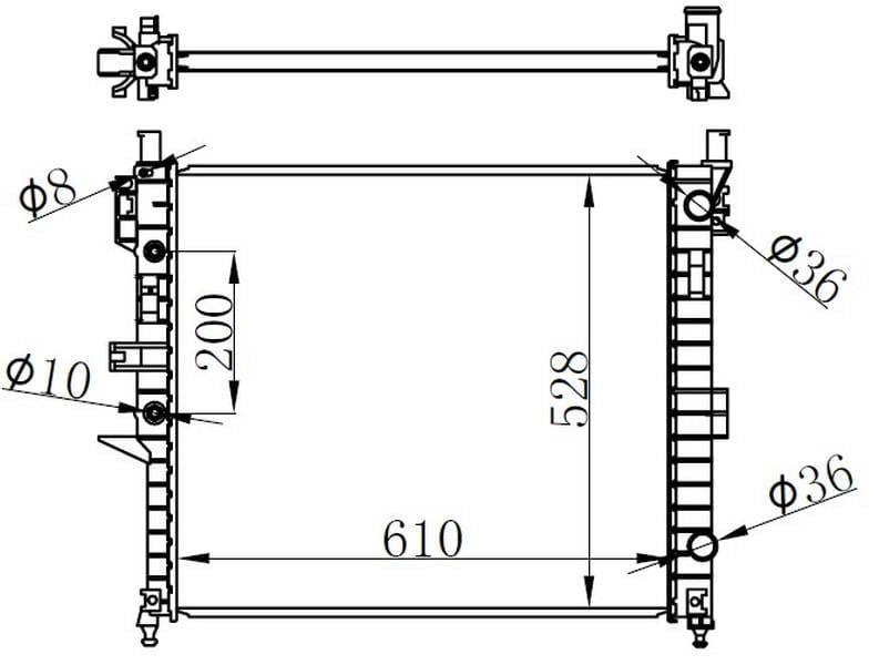 RADYATOR BRAZİNG AT 610X528X32 ML-CLASS W163 ML 270 CDI 98-