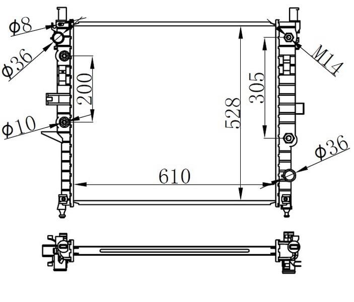RADYATOR BRAZİNG AT 610X528X32 ML-CLASS W163 ML 230 98- 62788A