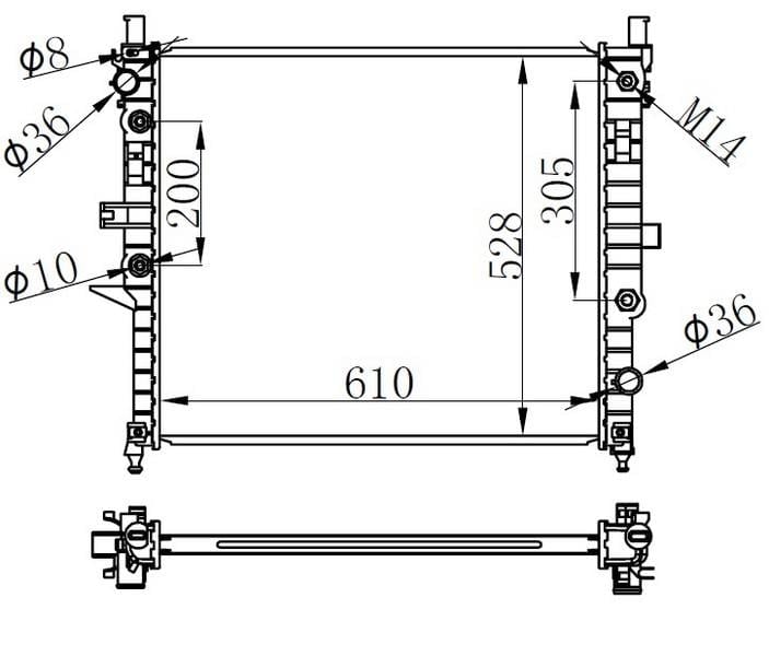 RADYATOR BRAZİNG AT 610X528X32 ML-CLASS W163 ML 230 98- 62788A