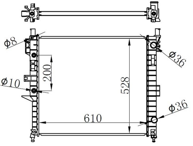 RADYATOR BRAZİNG AT 610X528X32 ML-CLASS W163 ML 270 CDI 98-