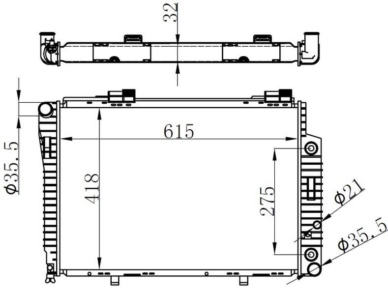 RADYATOR BRAZİNG AT 615X418X32 C-CLASS W202 C180/C200 93-