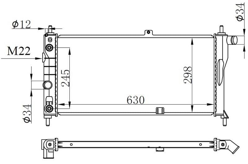 RADYATOR BRAZİNG AT 630X298X26 KADETTE 1.6 84 632751