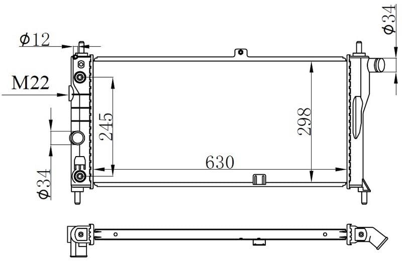 RADYATOR BRAZİNG AT 630X298X26 KADETTE 1.6 84 632751