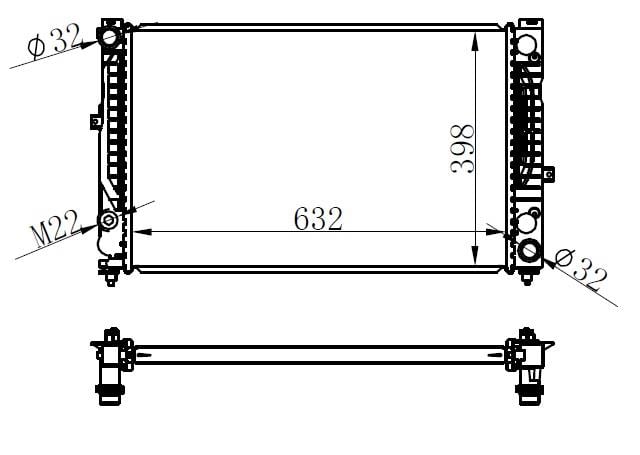 RADYATOR BRAZİNG AT 632X398X32 BAU504 A4 2.4İ/2.5 TDİ 1994 /A6 2.4İ/2.8İ 97 /SUPERB PASSAT 2000