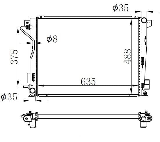 RADYATOR BRAZİNG AT 635X478X22 SONATA V 2.0 CRDI 2005 67069