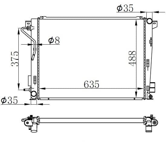 RADYATOR BRAZİNG AT 635X478X22 SONATA V 2.0 CRDI 2005 67069