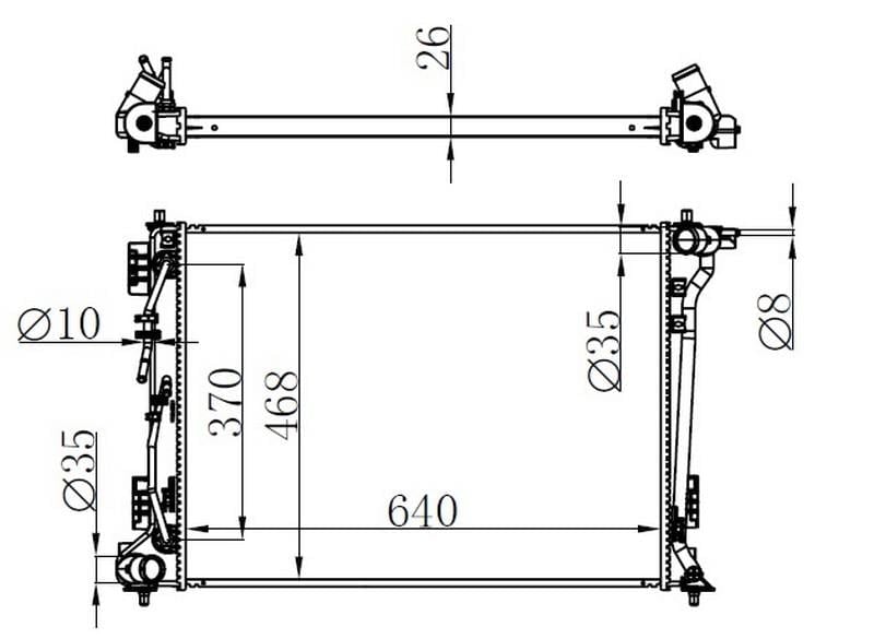 RADYATOR BRAZİNG AT 640X466X16 TUCSON 1.6 GDI 2015 606604