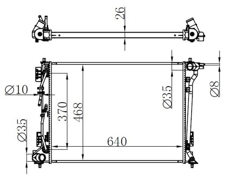 RADYATOR BRAZİNG AT 640X466X16 TUCSON 1.6 GDI 2015 606604