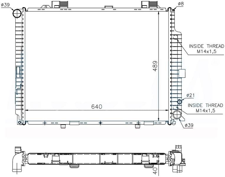 RADYATOR BRAZİNG AT 640X488X42 E-CLASS W210 95