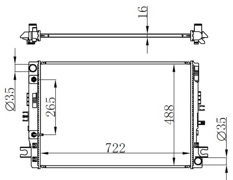 RADYATOR BRAZİNG AT 722X488X16 NAVARA 2015