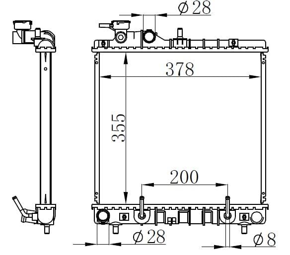 RADYATÖR BRAZİNG ATOS 1.0i 12V 97-04 OTOM 355x388x16