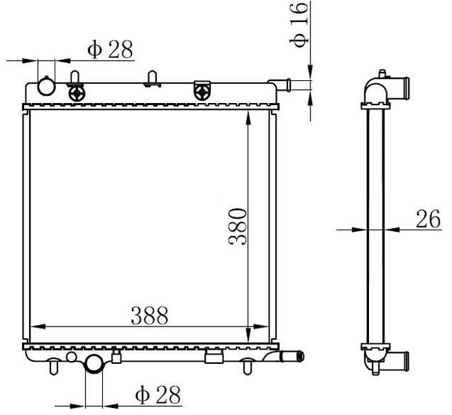 RADYATÖR BRAZİNG C3 04/02>207 02/06>1007 04/05> KLİMASIZ MEK 380x388x26