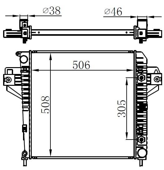 RADYATÖR BRAZİNG CHEROKEE 01 > LİBERTY 02 > 3.7i 506x508x26 OTOM.