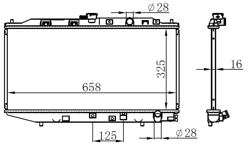RADYATÖR BRAZİNG CIVIC 88-91 MEKANİK KLİMASIZ 325x668x16