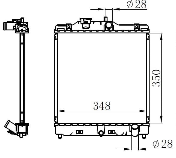 RADYATÖR BRAZİNG CIVIC 95> KLİMASIZ MEK 350x348x26