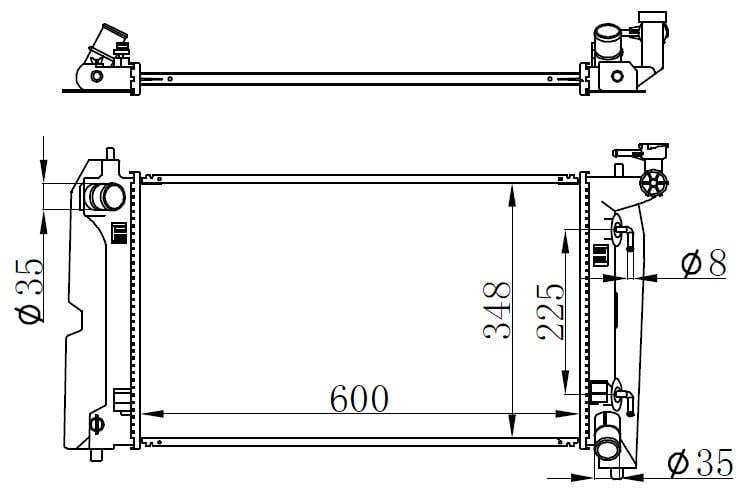 RADYATÖR BRAZİNG COROLLA 01 > GEÇMELİ GEÇMELİ598x349x16