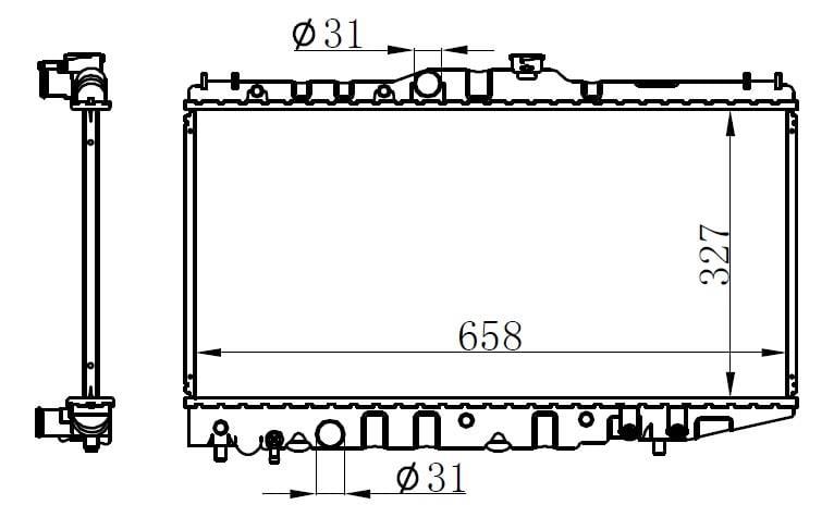 RADYATÖR BRAZİNG COROLLA AE 92 AC KLİMASIZ MEK 325x668x16