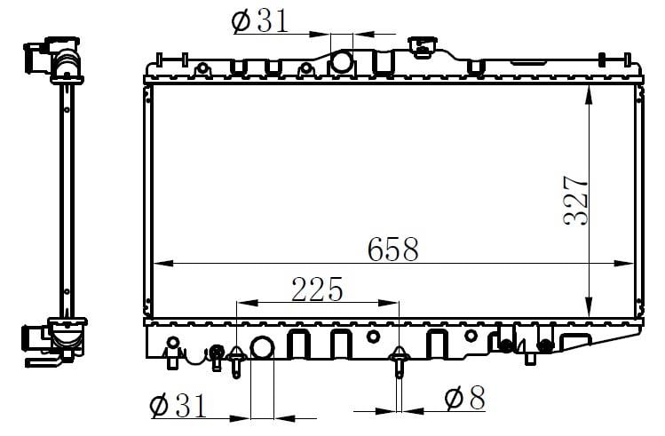 RADYATÖR BRAZİNG COROLLA AE 92 OTOM 325x668x16
