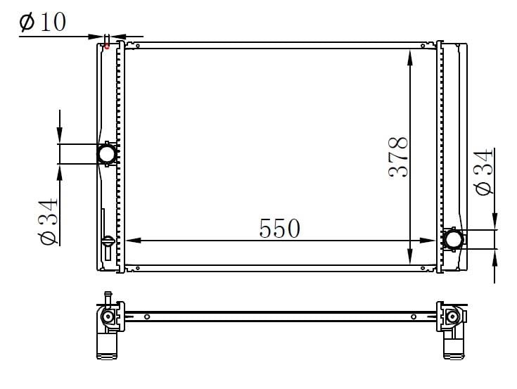 RADYATÖR BRAZİNG COROLLA D4D 07 > 545x370x26