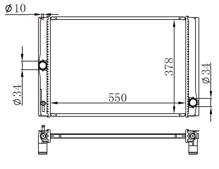 RADYATÖR BRAZİNG COROLLA D4D 07 > 550x370x16 MEK.