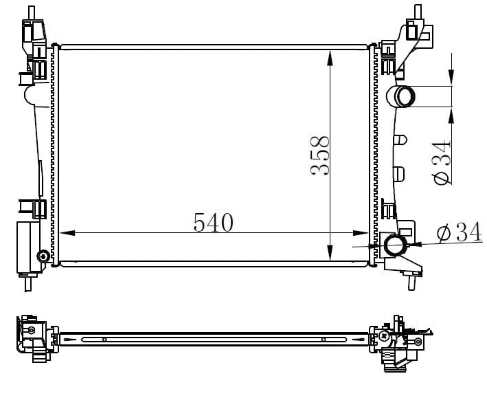 RADYATÖR BRAZİNG CORSA D 1.0-1.2-1.4 06 > AC KLİMASIZ MEK 540x368x22
