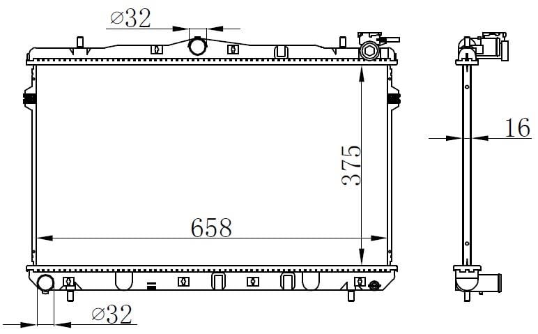 RADYATÖR BRAZİNG ELANTRA 95-00 1.5I-1.6I AC MEK 375x668x16