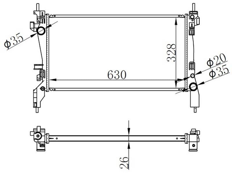RADYATÖR BRAZİNG FIORINO 1.3 MTJ 08 > BRAZİNG 630x318x22