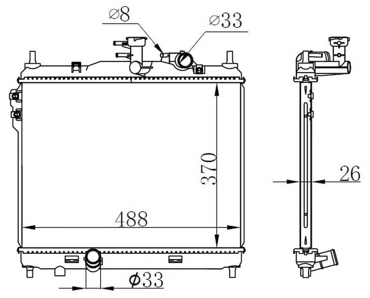 RADYATÖR BRAZİNG GETZ 1.5 CRDI 03> MEK KLİMASIZ 495x370