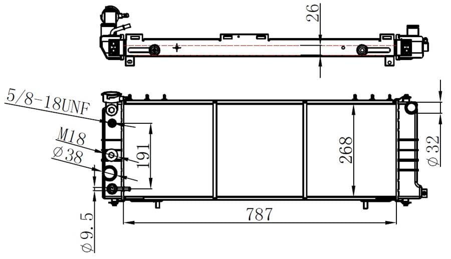 RADYATÖR BRAZİNG JEEP CHEROKEE 2.5-4.0İ 84-97 OTOM 787x268x26