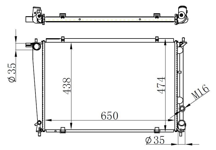 RADYATÖR BRAZİNG KALIN TİP HYUNDAİ STAREX 2.5 TD 650X438X26 MEK.