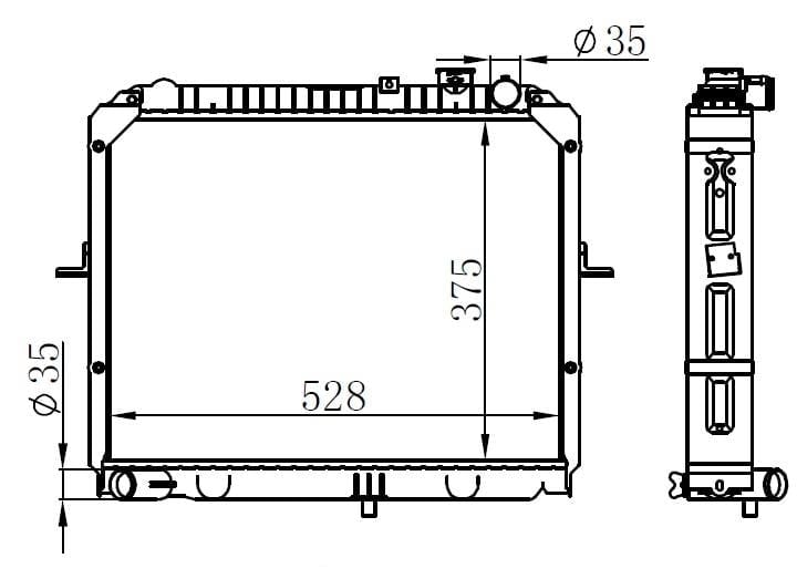 RADYATÖR BRAZİNG KIA PREGIO MEK 375x528x26