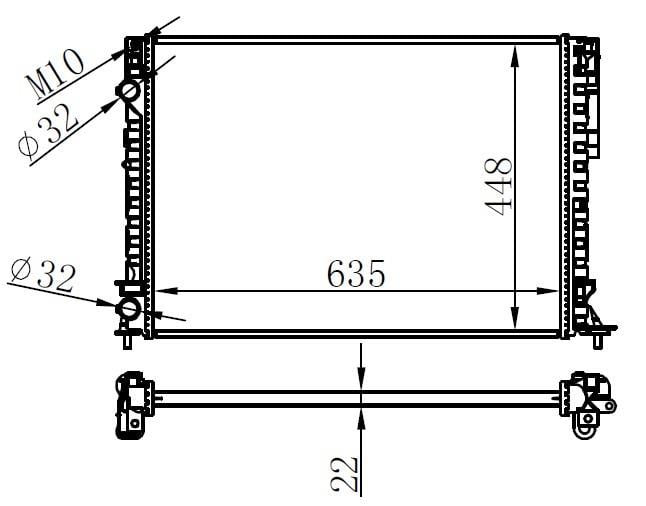 RADYATÖR BRAZİNG LGN 97-01 -ESPACE III 99-02 1.6-1.8-2.0-1.9D KLİMASIZ MEK 635x438x22