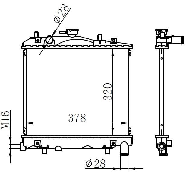 RADYATOR BRAZİNG MT 320X378X26 PRİDE 1.1/1.3 93- 62505