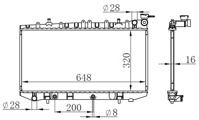 RADYATOR BRAZİNG MT 320X648X16 SUNNY 1.4/1.6 1990-1995