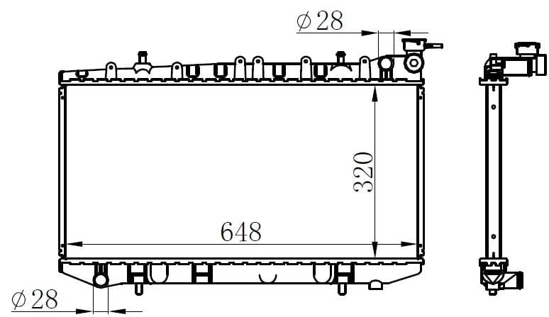 RADYATOR BRAZİNG MT 320X648X26 SUNNY 1.6 90- 26 LIK 62952