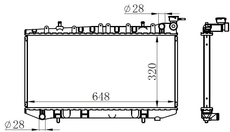 RADYATOR BRAZİNG MT 320X648X26 SUNNY 1.6 90- 26 LIK 62952