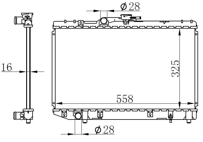 RADYATOR BRAZİNG MT 325X558X16 STARLET 1.3 89 64773