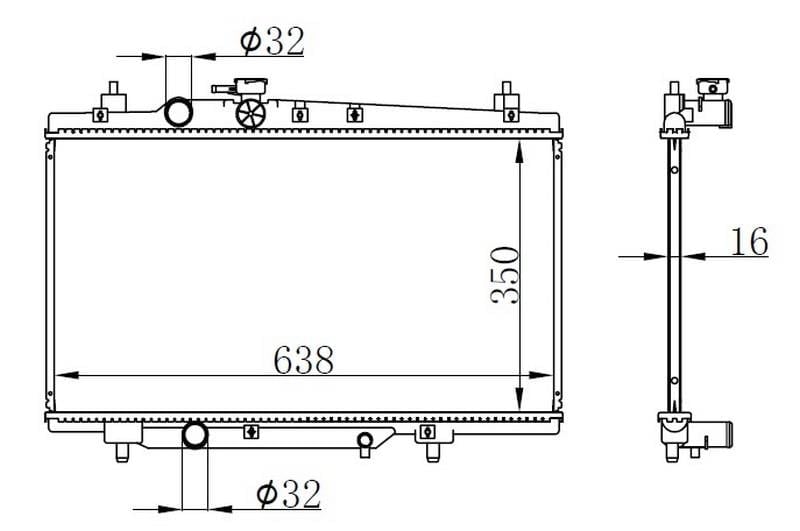RADYATOR BRAZİNG MT 350X638X16 GEELY 1.3İ