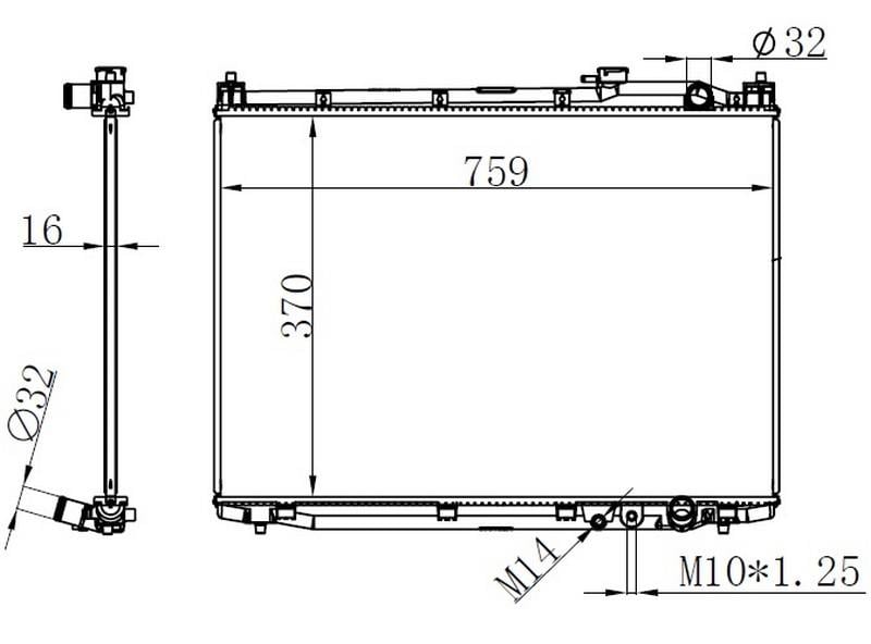 RADYATOR BRAZİNG MT 370X759X16 CİVİC 2014 DİZEL