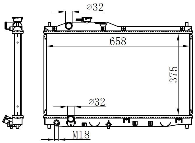 RADYATOR BRAZİNG MT 375X658X16 S2000 2.0İ 1999 68145