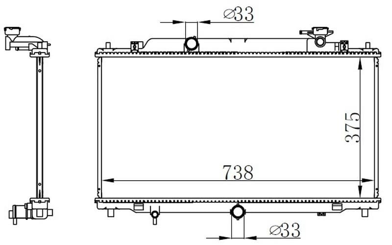 RADYATOR BRAZİNG MT 375X738X16 6 2.0İ 2012 68539