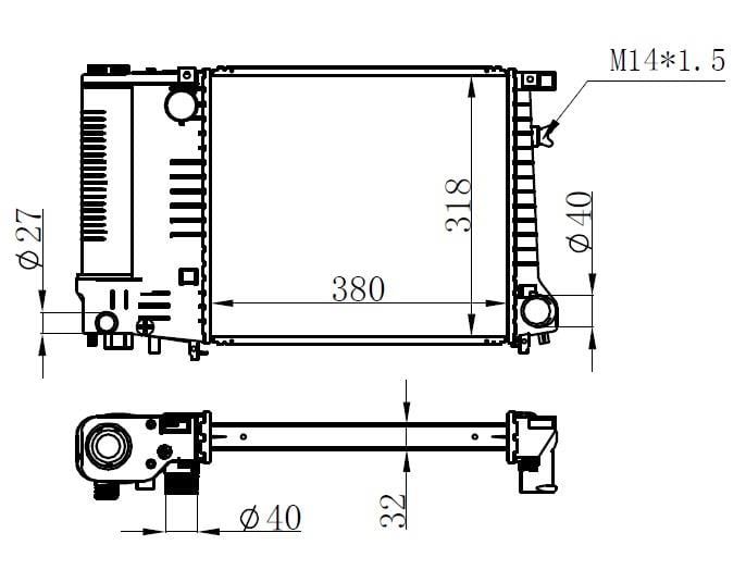 RADYATOR BRAZİNG MT 380X328X32 3.16İ/3.18İ E30 82 60729