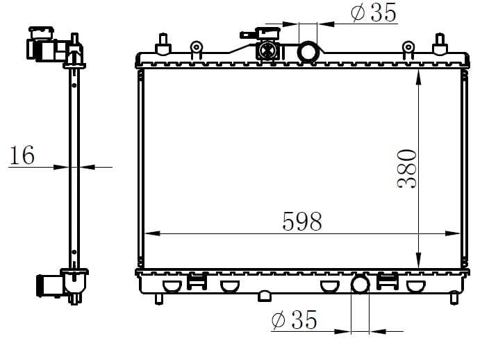 RADYATOR BRAZİNG MT 380X598X16 JUKE 1.6İ 2010 /BLUEBİRD 2.0İ 2006 68741-21410EW000