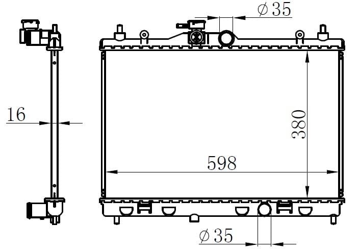 RADYATOR BRAZİNG MT 380X598X16 JUKE 1.6İ 2010 /BLUEBİRD 2.0İ 2006 68741-21410EW000
