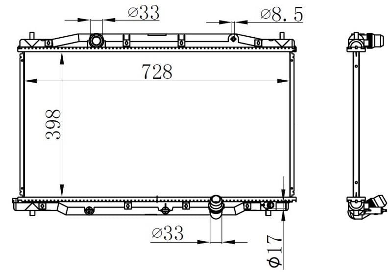 RADYATOR BRAZİNG MT 398X728X26 CR-V RE 2.2 CTDİ 06- 68092