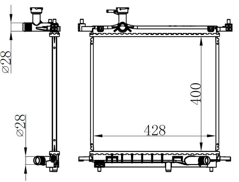RADYATOR BRAZİNG MT 400X428X16 MİCRA 1.2İ 10 68770