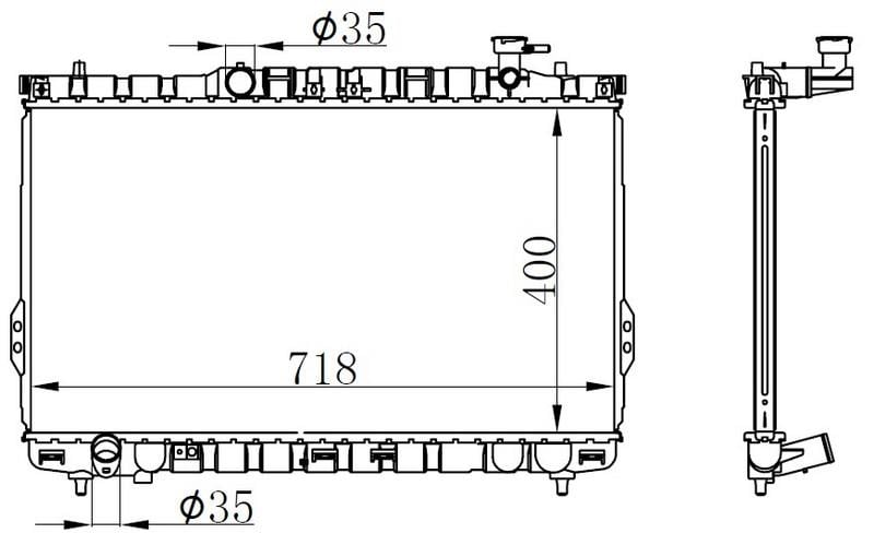 RADYATOR BRAZİNG MT 400X718X18 SANTA FE 2.0İ/2.4İ 00 67029