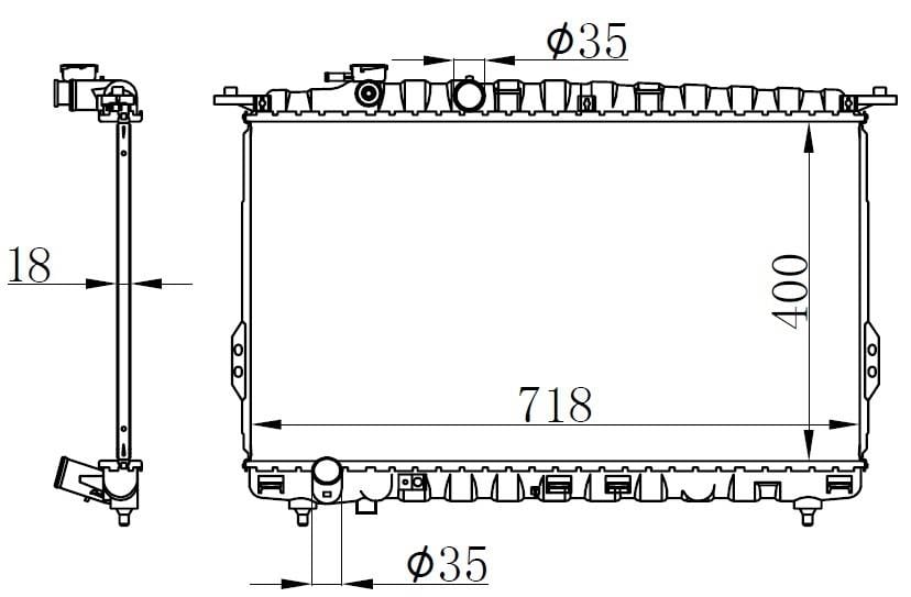 RADYATOR BRAZİNG MT 400X718X18 SONATA IV 2.4İ 1998 67026