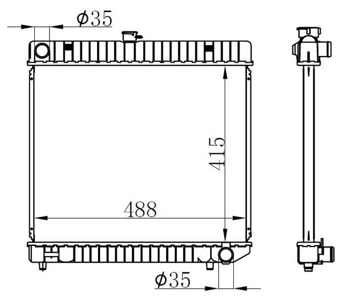 RADYATOR BRAZİNG MT 415X498X32 W123 E200/230/280 62710