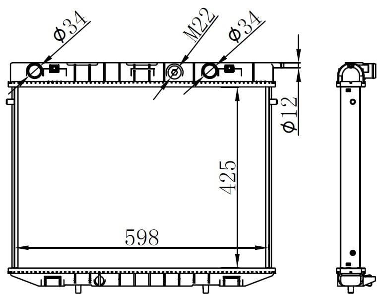 RADYATOR BRAZİNG MT 425X598X26 FRONTERA A 92-98 63244